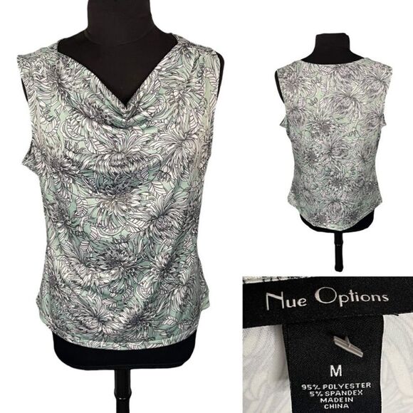 Nue Options Sleeveless Cowl Neck Printed Casual Tank Top Size M - Picture 1 of 1